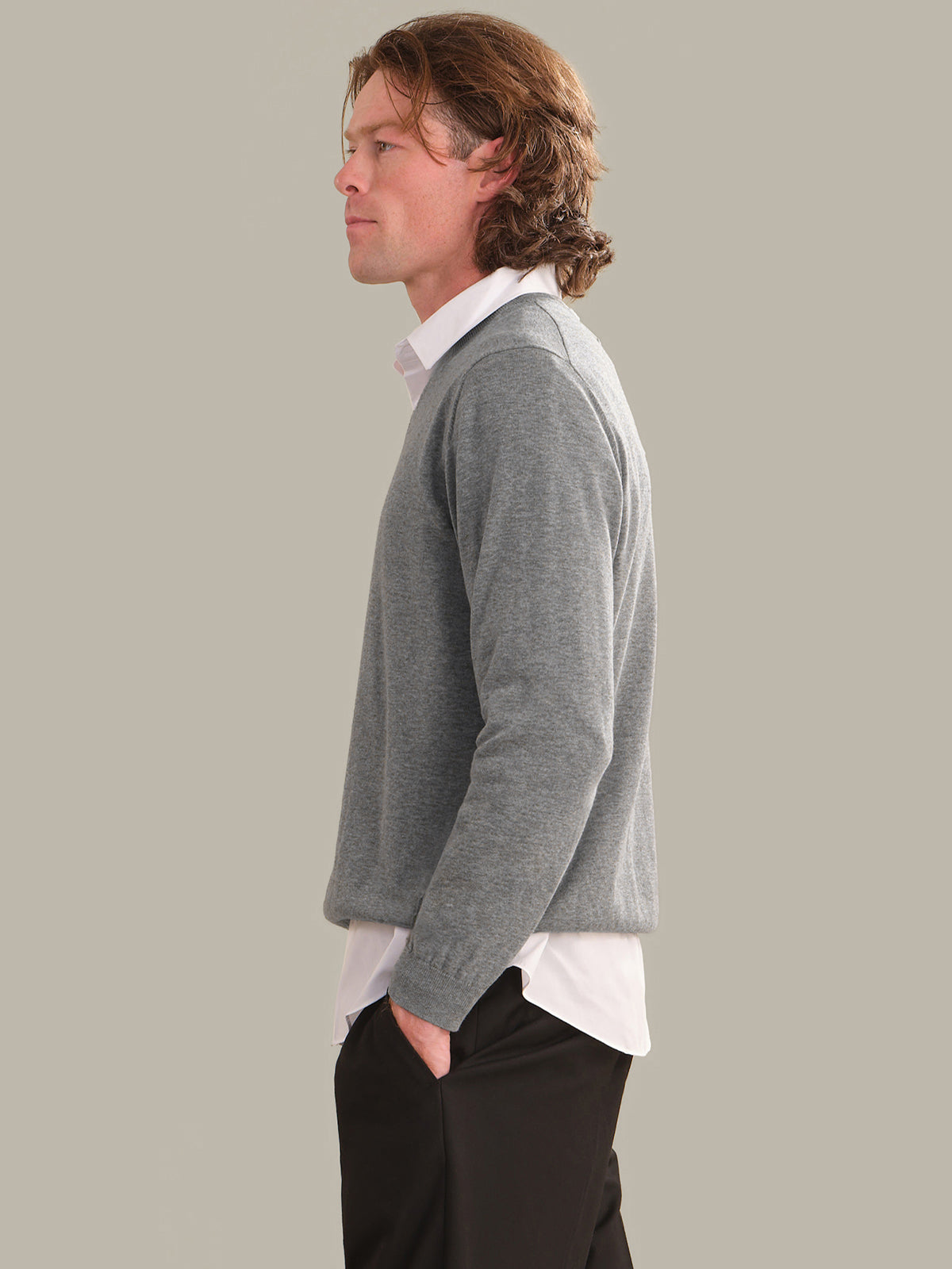 Men's Cotton V-Neck Sweater