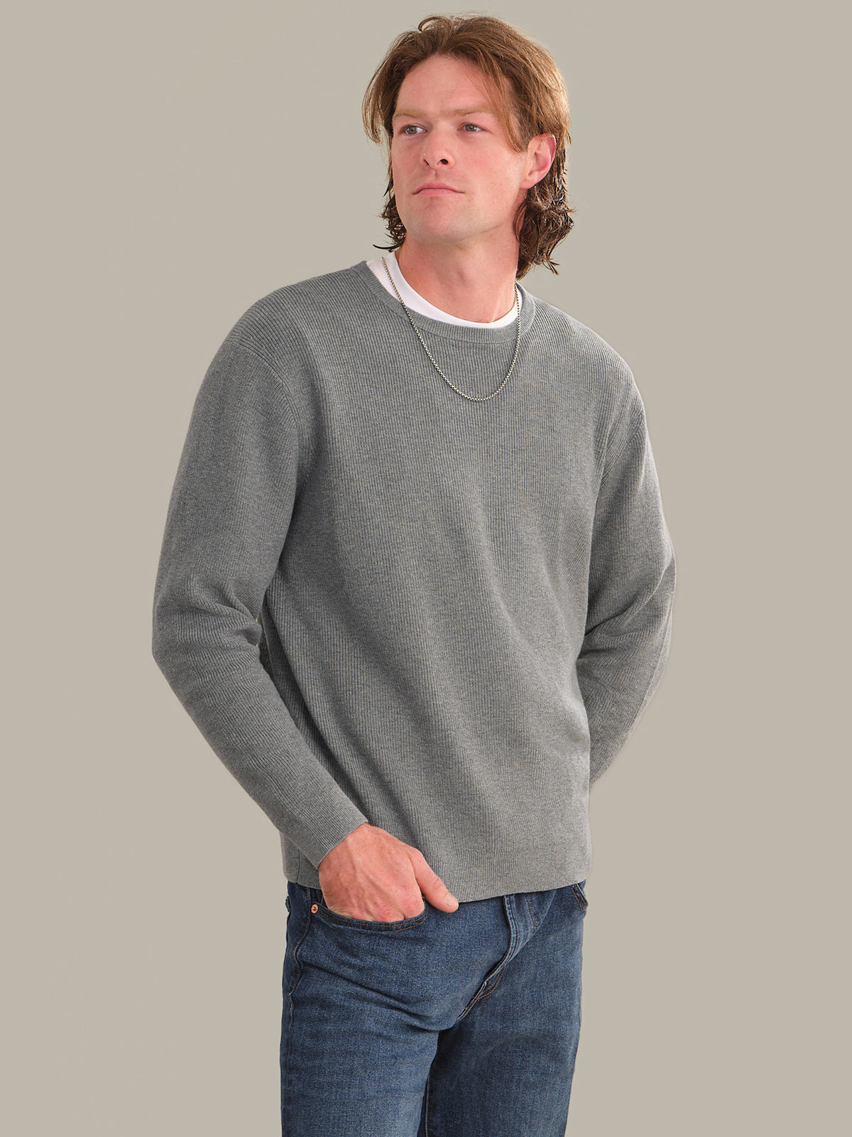 Men's Cotton Ribbed Crewneck