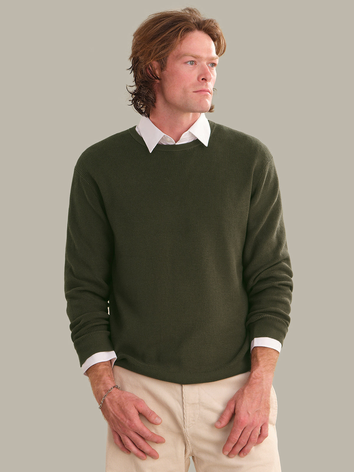 Men's Cotton Ribbed Crewneck