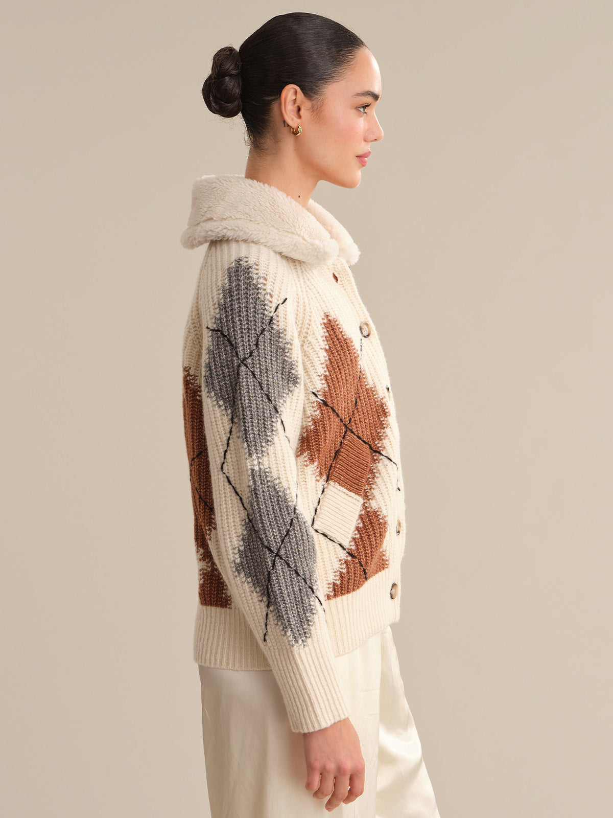 Talia: Argyle Knit Cardigan