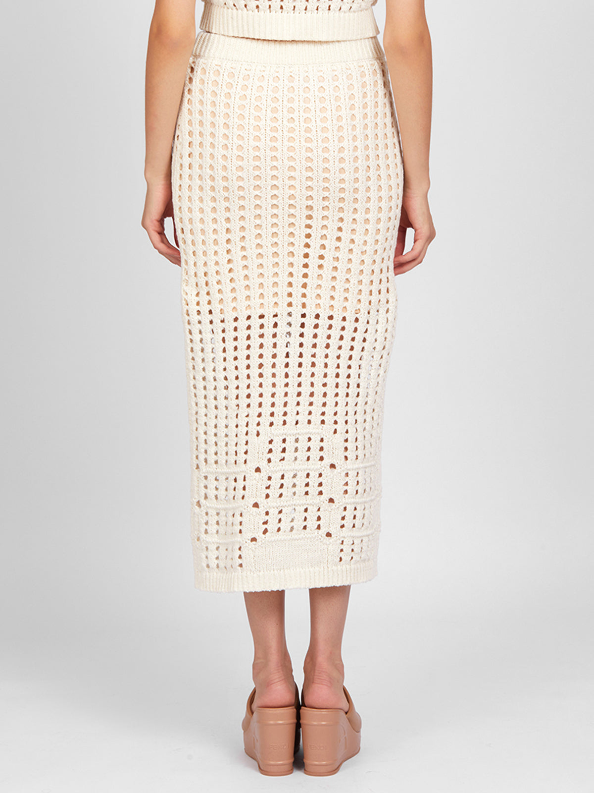 Christina: Open Stitch Midi Skirt