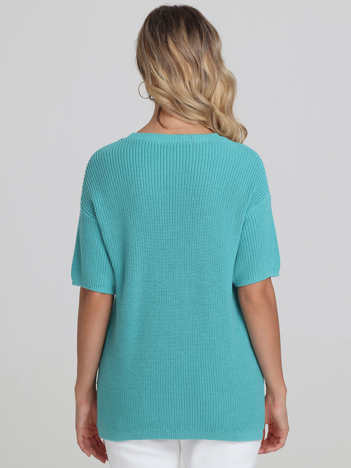 Emma: 100% Cotton Crewneck Shaker Stitch Tee