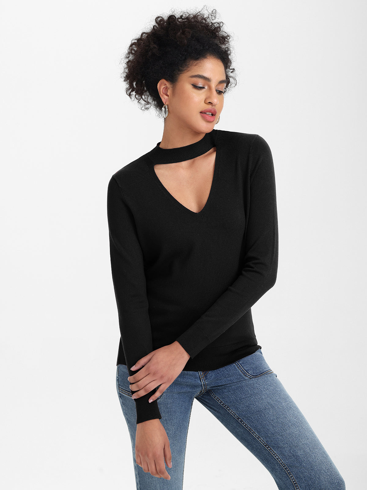 The Taylor: Cut-Out Mockneck Sweater