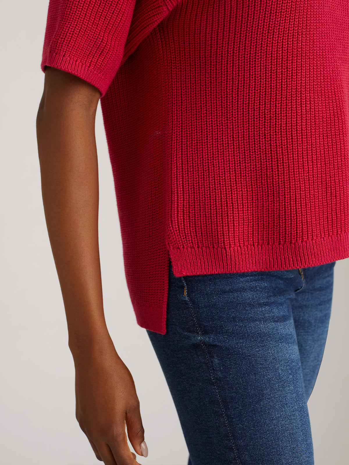 Emma: 100% Cotton Crewneck Shaker Stitch Tee